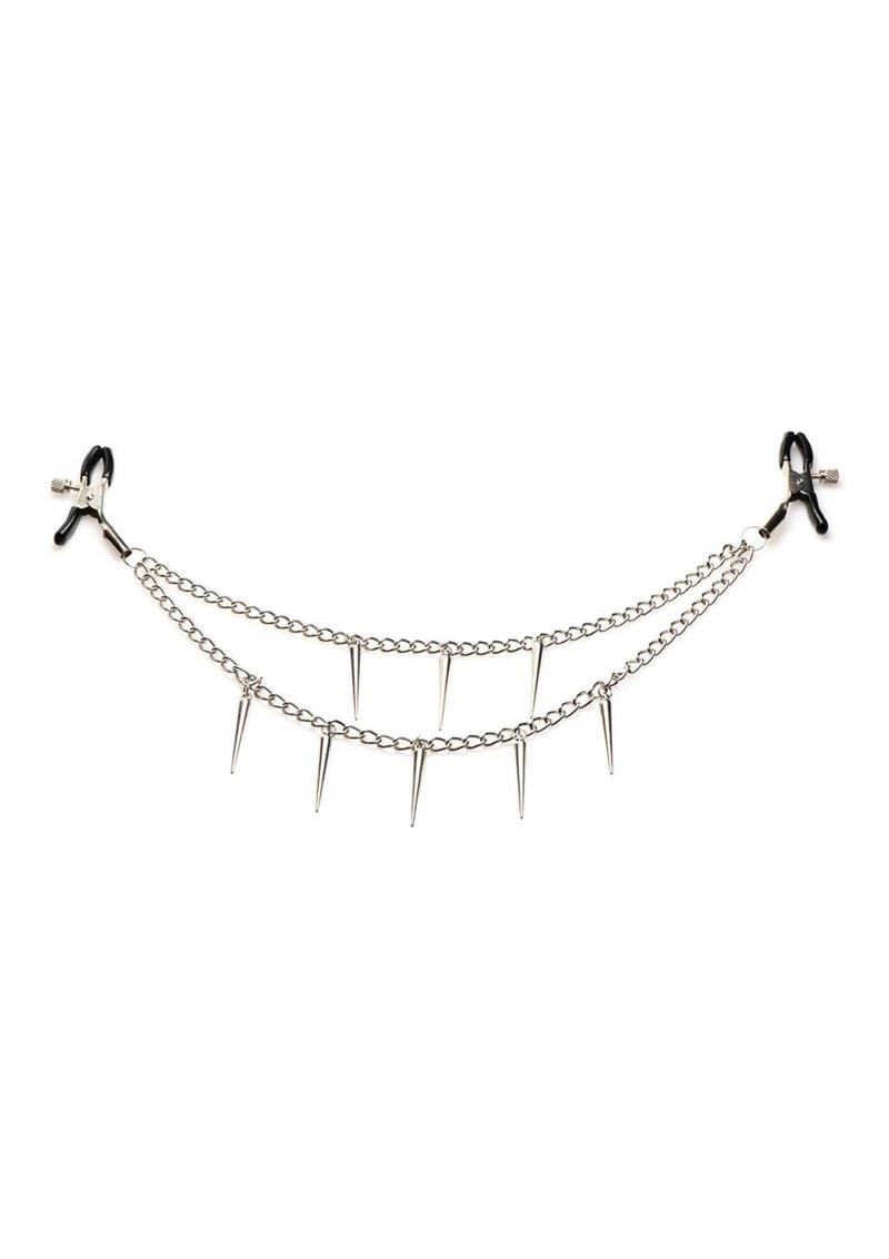 Master Series Daggers Double Chain Nipple Clamps - Spiked Pleasure