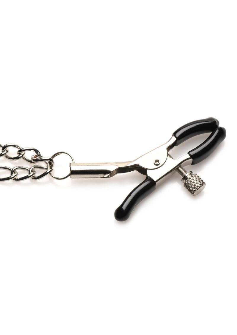 Master Series Daggers Double Chain Nipple Clamps - Spiked Pleasure