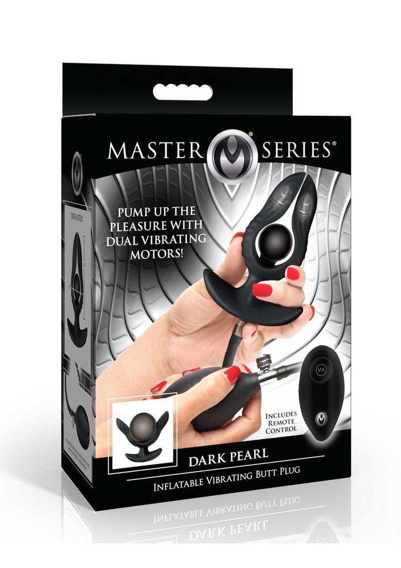 Master Series Dark Pearl Inflatable Vibrating Butt Plug