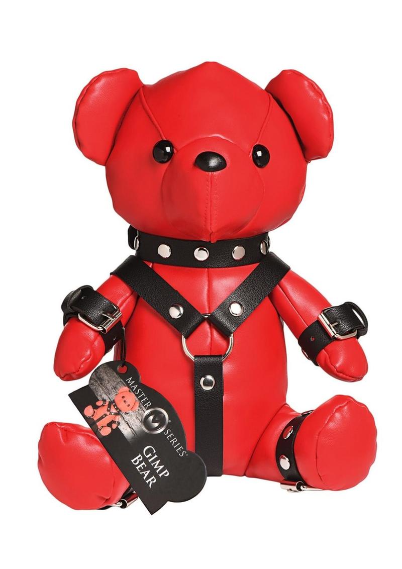 Master Series Gimp Bear Red Leather Bear With Harness