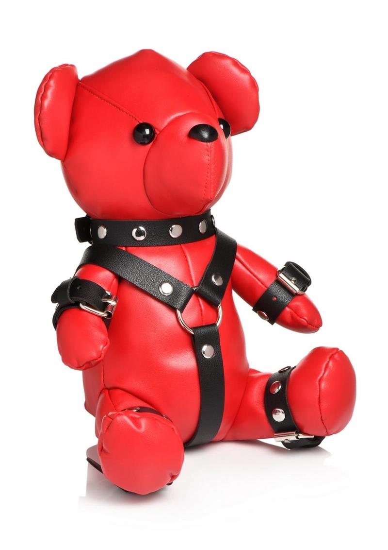 Master Series Gimp Bear Red Leather Bear With Harness