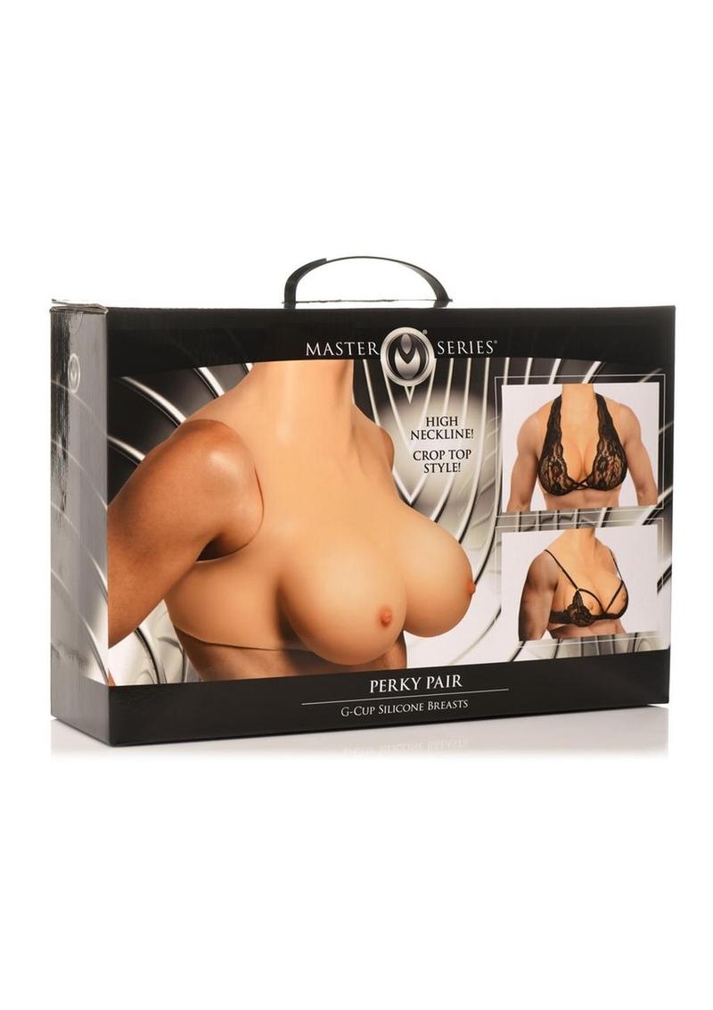 Perky Pair G-Cup Silicone Breasts High Crop Top Style
