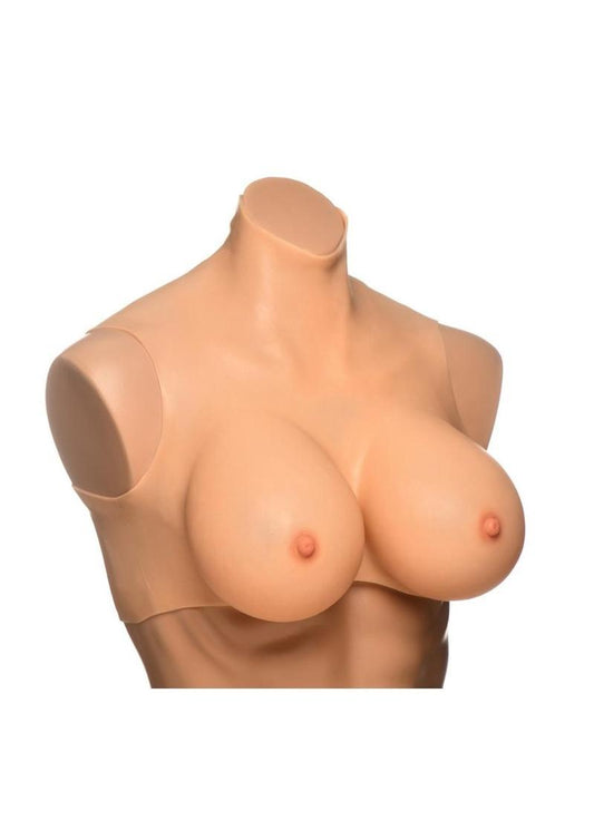 Perky Pair G-Cup Silicone Breasts High Crop Top Style