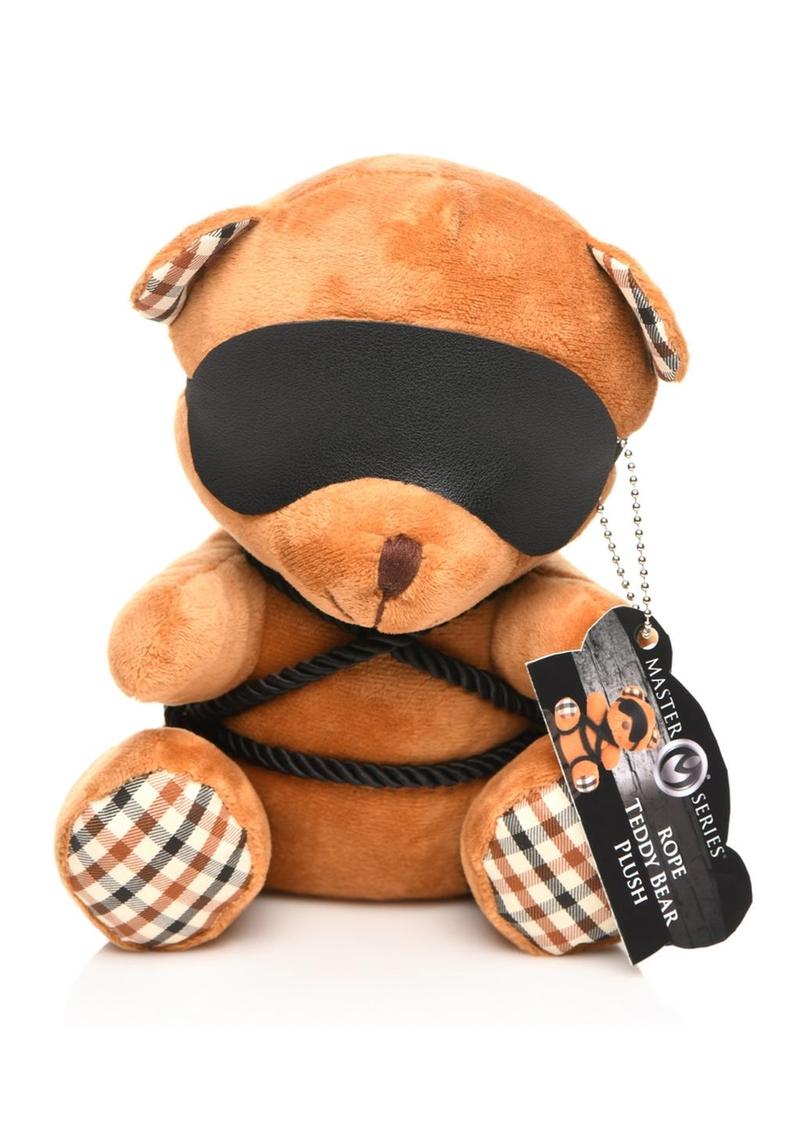 Rope Teddy Bear Plush Brown With Blindfold and Rope