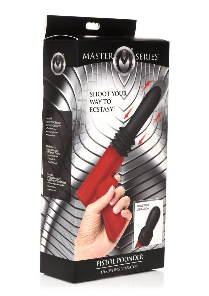 Master Series Pistol Pounder Thrusting & Vibrating Silicone Dildo