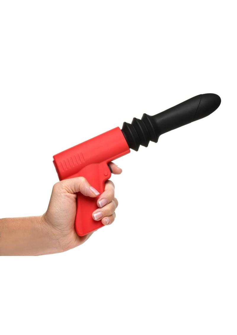 Master Series Pistol Pounder Thrusting & Vibrating Silicone Dildo
