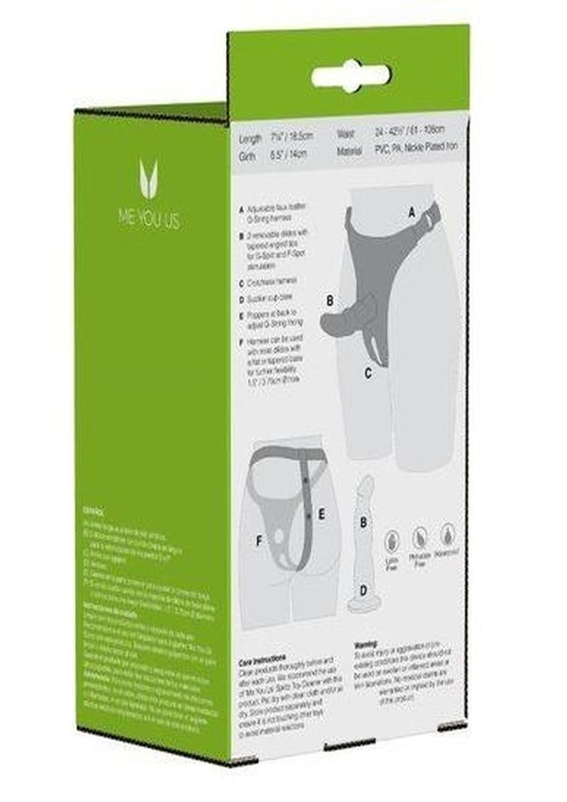 Me You Us Double Tip Adjustable Faux Leather Strap-On with Two Dildos