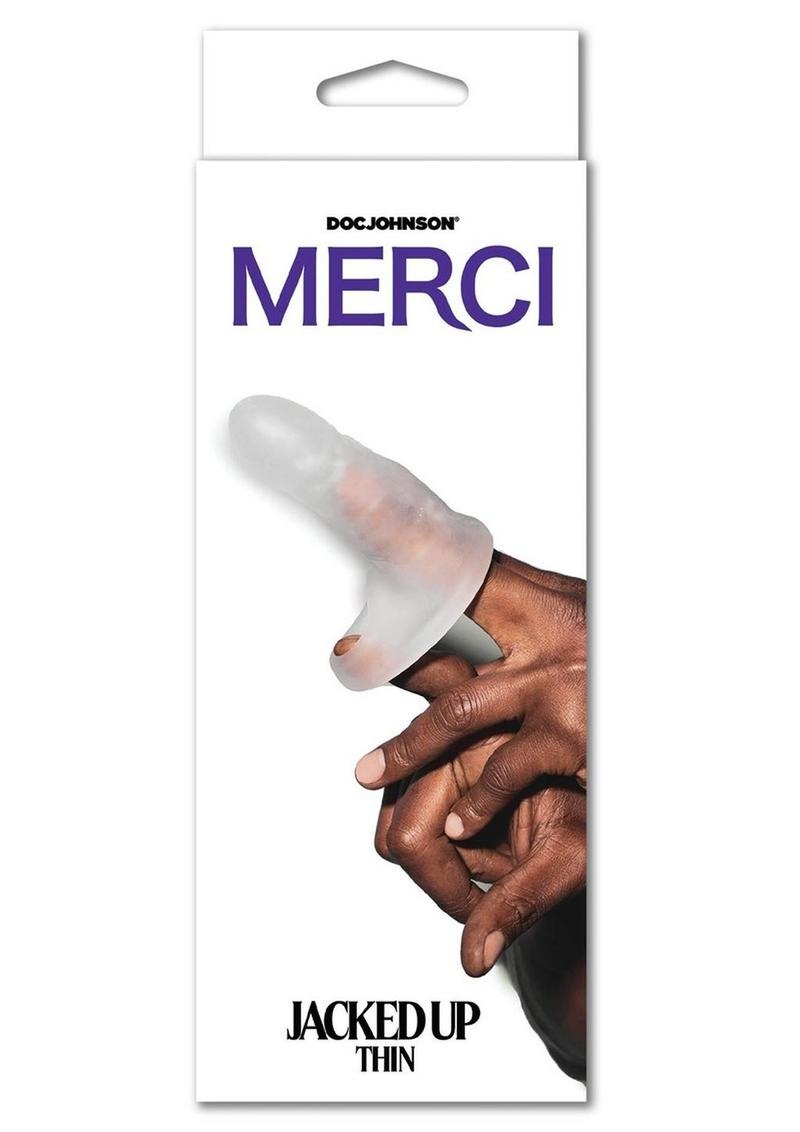 Doc Johnson Merci Jacked Up Thin Frosted Silicone Finger Extender