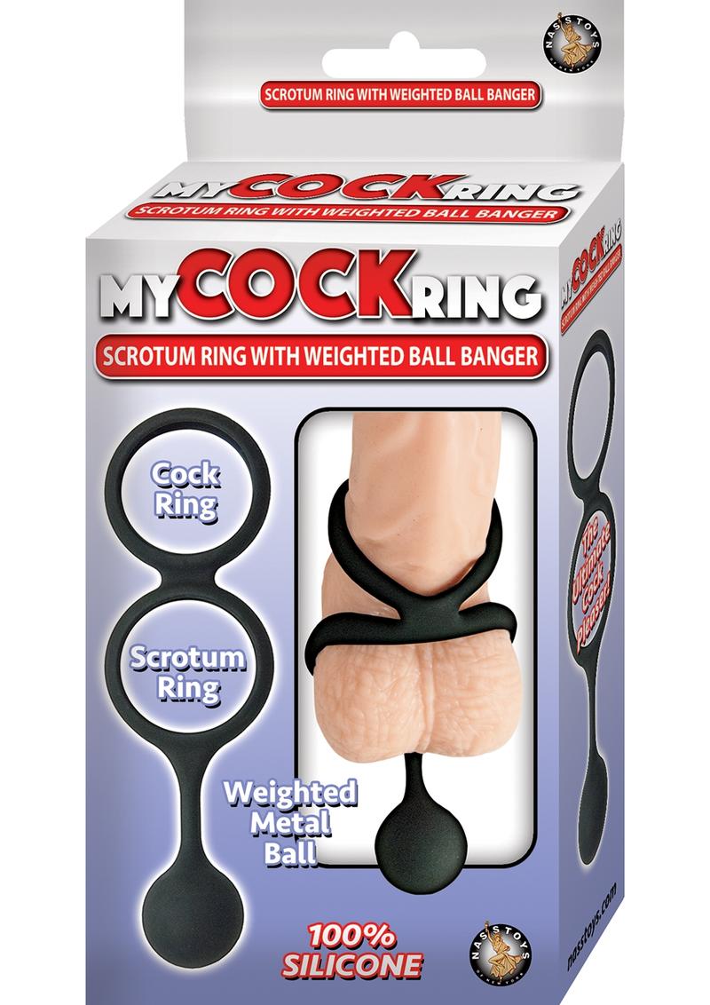 My Cock Ring Scrotum Ring with Ball Banger Silicone Cock Ring