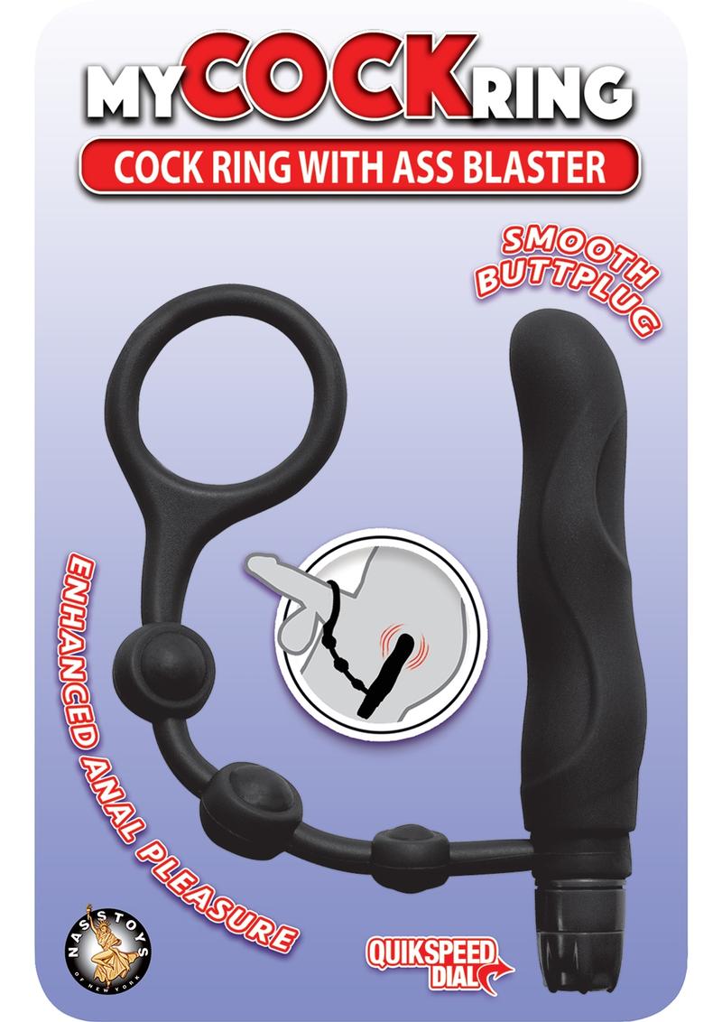 My Cock Ring Silicone Cock with Vibrating Ass Blaster Butt Plug