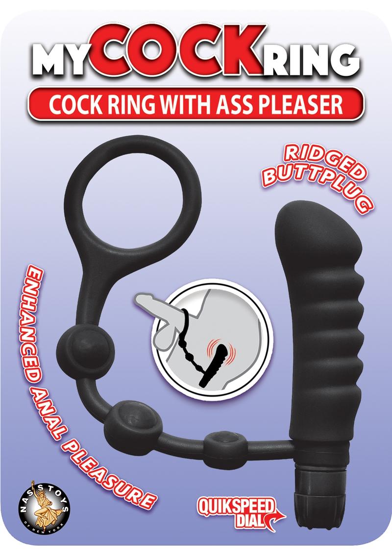 My Cockring Silicone Ring with Vibrating Ass Pleaser Butt Plug