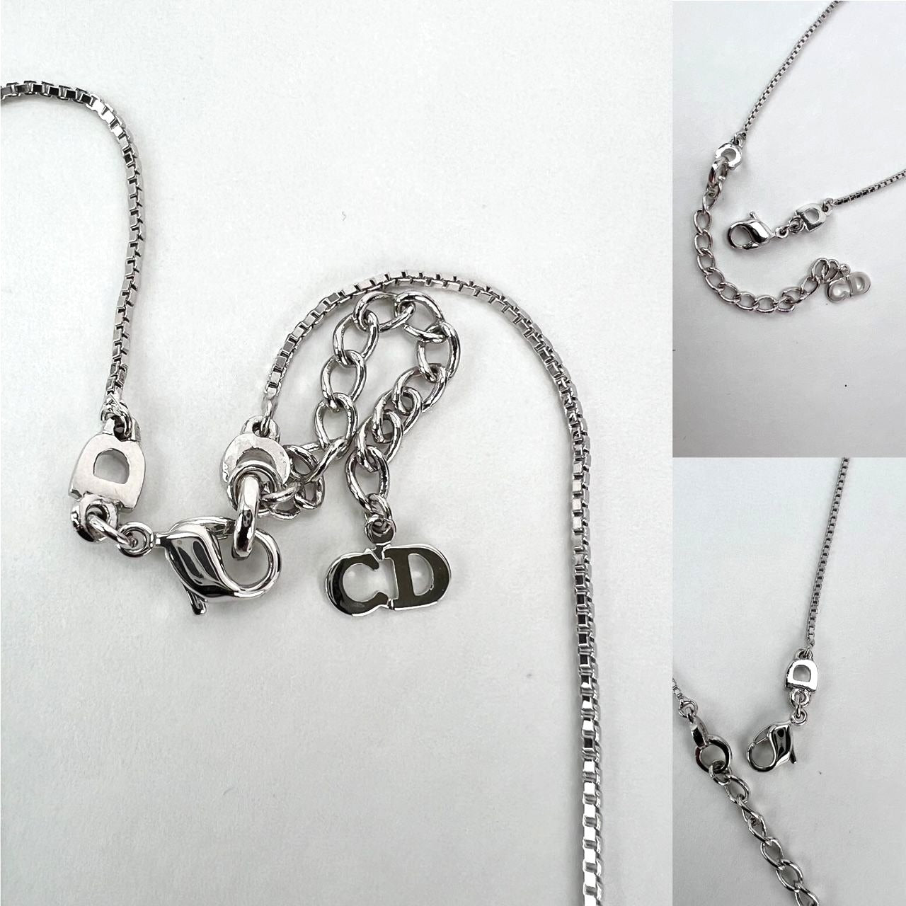 Christian Dior Multi Star Adjustable Silver Finish Necklace