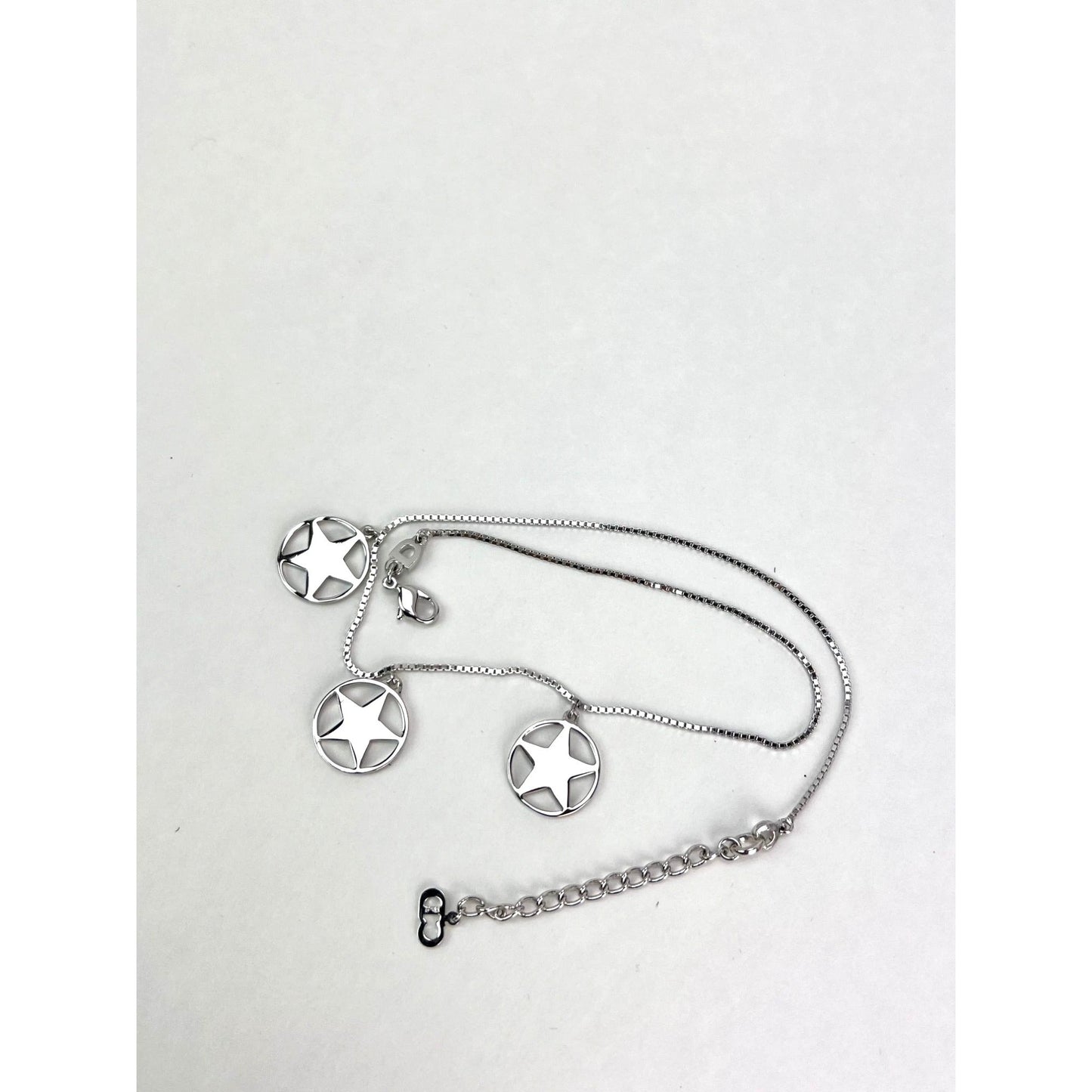 Christian Dior Multi Star Adjustable Silver Finish Necklace