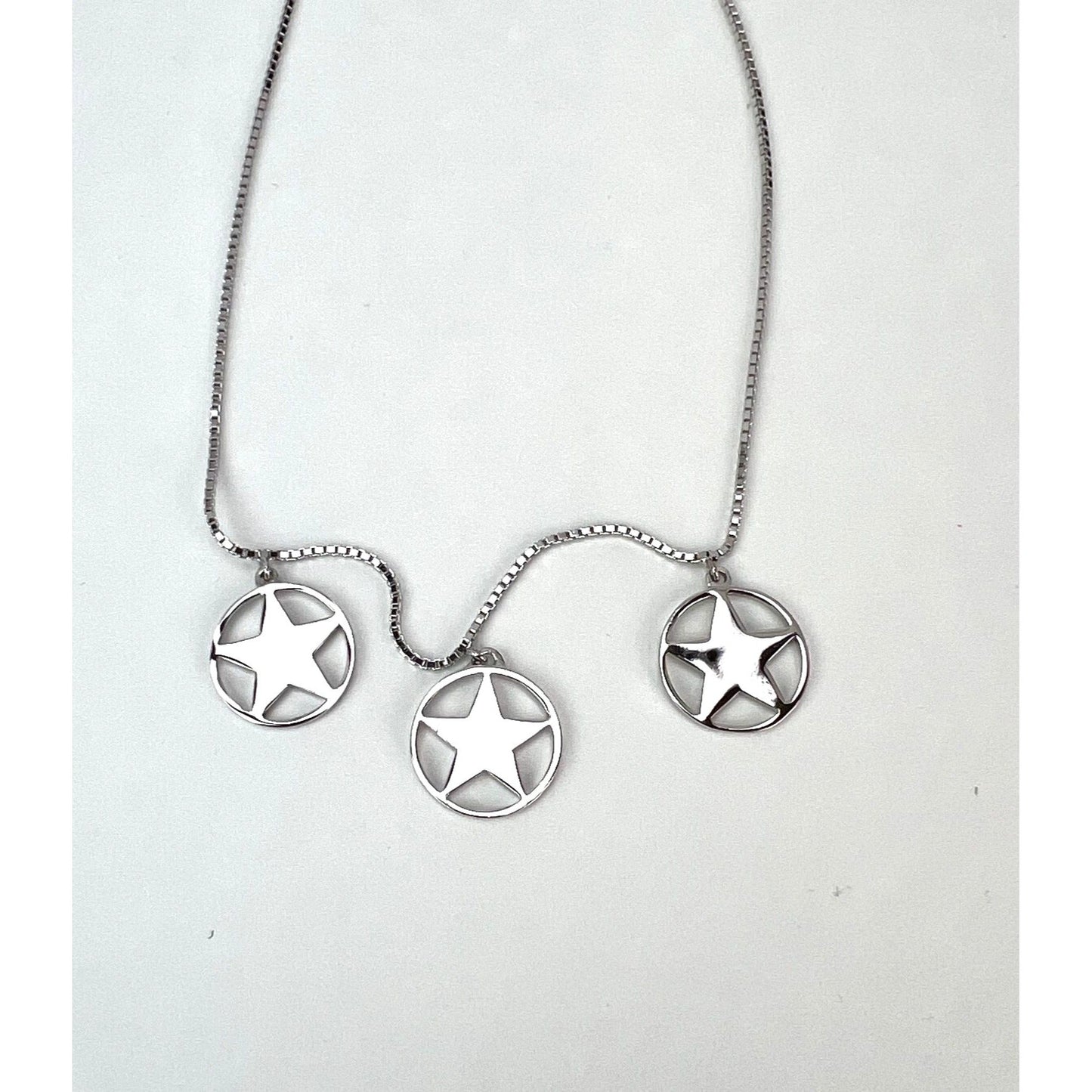 Christian Dior Multi Star Adjustable Silver Finish Necklace