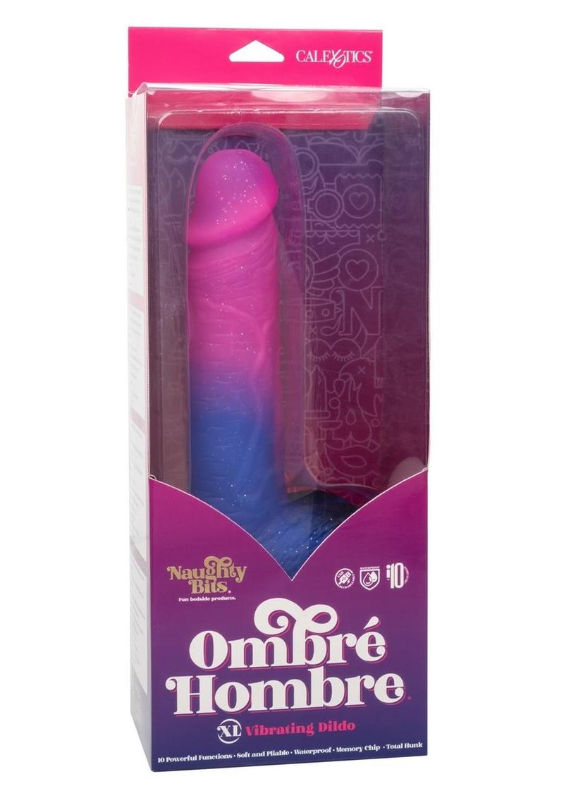 Naughty Bits Ombre Hombre XL Waterproof Silicone Vibrating Dildo