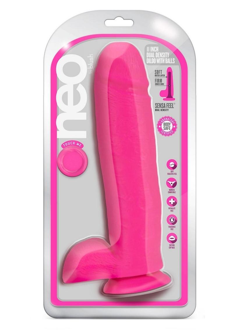 Neo Fragrance-Free Dual Density Dildo With Balls