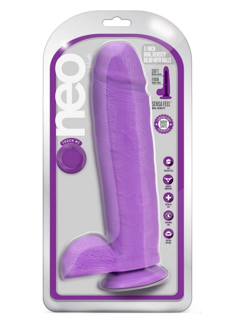 Neo Fragrance-Free Dual Density Dildo With Balls