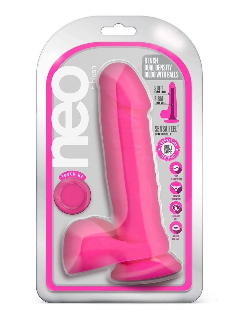 Neo Fragrance-Free Dual Density Dildo With Balls