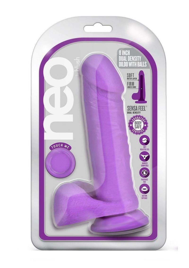 Neo Fragrance-Free Dual Density Dildo With Balls