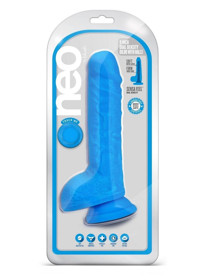 Neo Fragrance-Free Dual Density Dildo With Balls