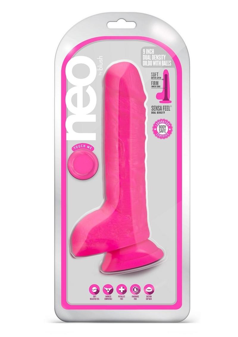 Neo Fragrance-Free Dual Density Dildo With Balls