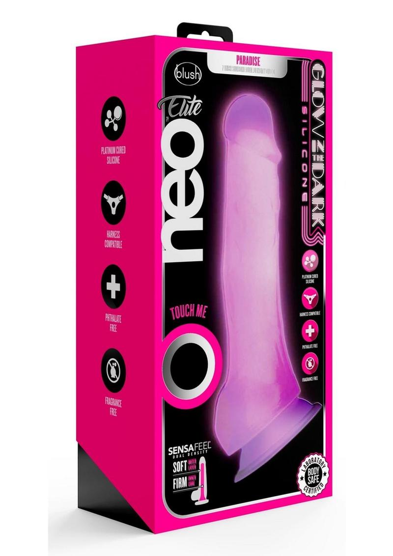 Neo Elite Glow in the Dark Silicone Dildo With Suction Cup
