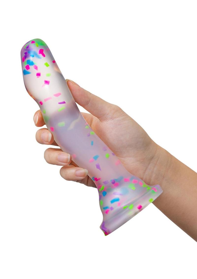 Neo Elite Hanky Panky Glow in the Dark Silicone Confetti Design Dildo