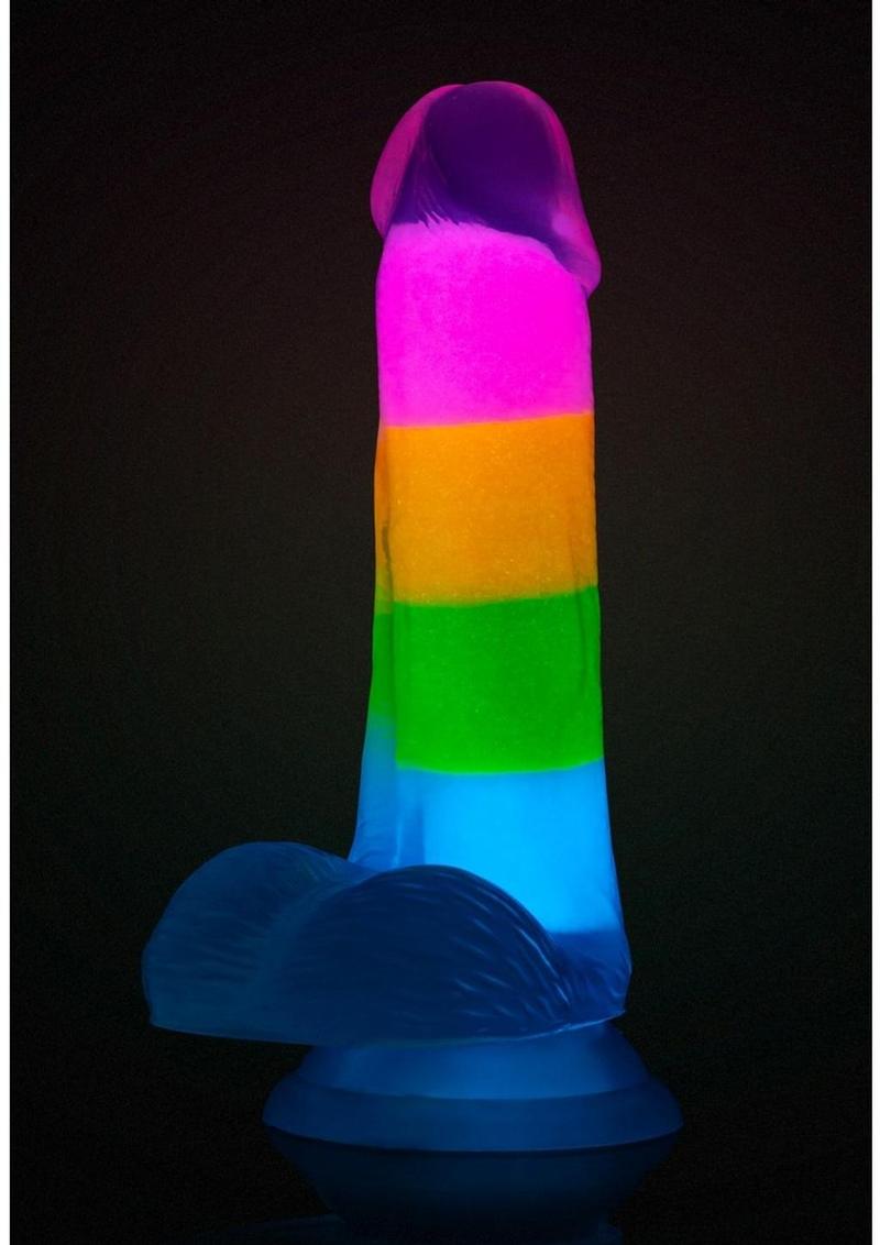 Neo Elite Rainbow Rave Glow-in-the-Dark Dildo