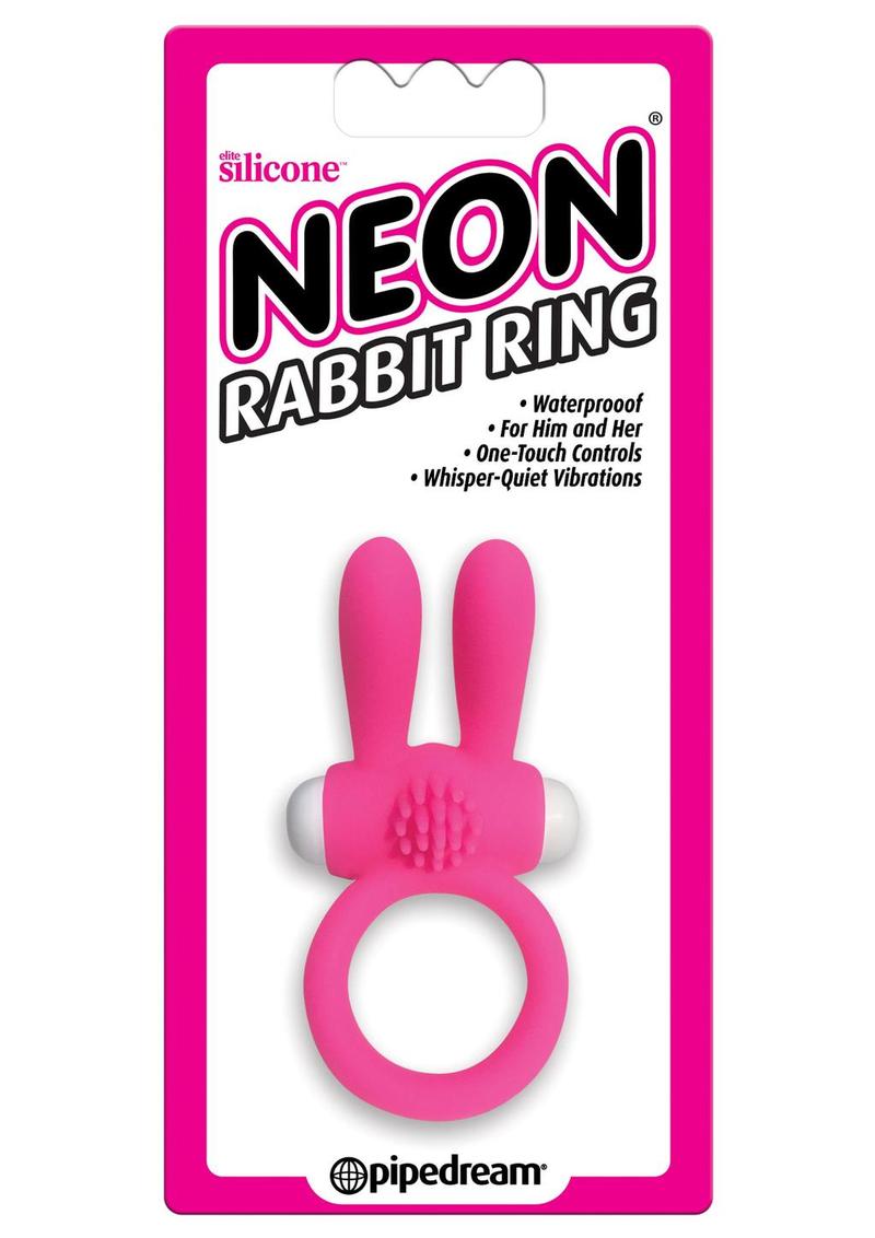 Neon Silicone Vibrating Waterproof And Whisper Rabbit Ring