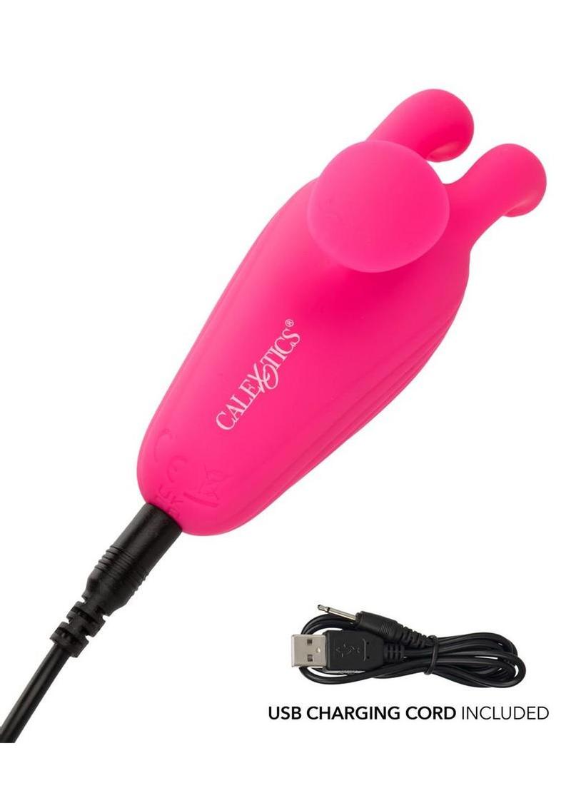 Calexotics Neon Vibes Kissing Bunny Rechargeable Silicone Vibrator