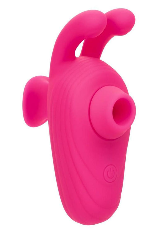 Calexotics Neon Vibes Kissing Bunny Rechargeable Silicone Vibrator