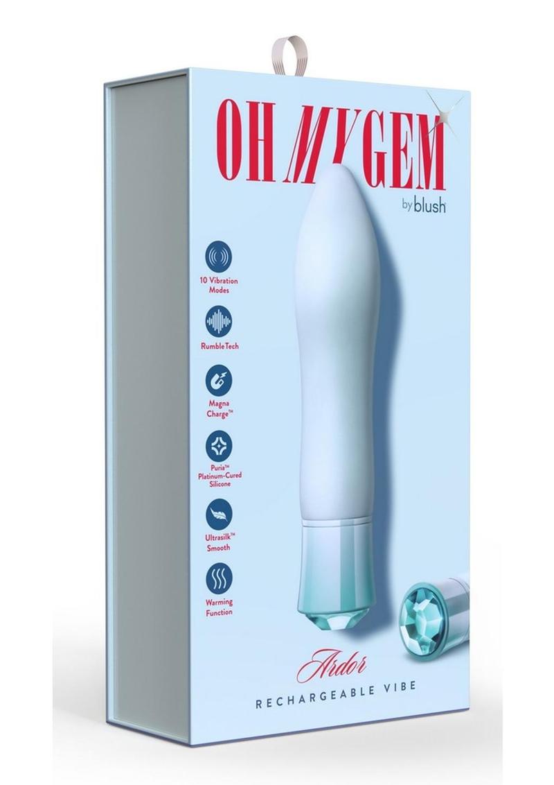 Oh My Gem Ardor Rechargeable Silicone Vibrator – Aquamarine