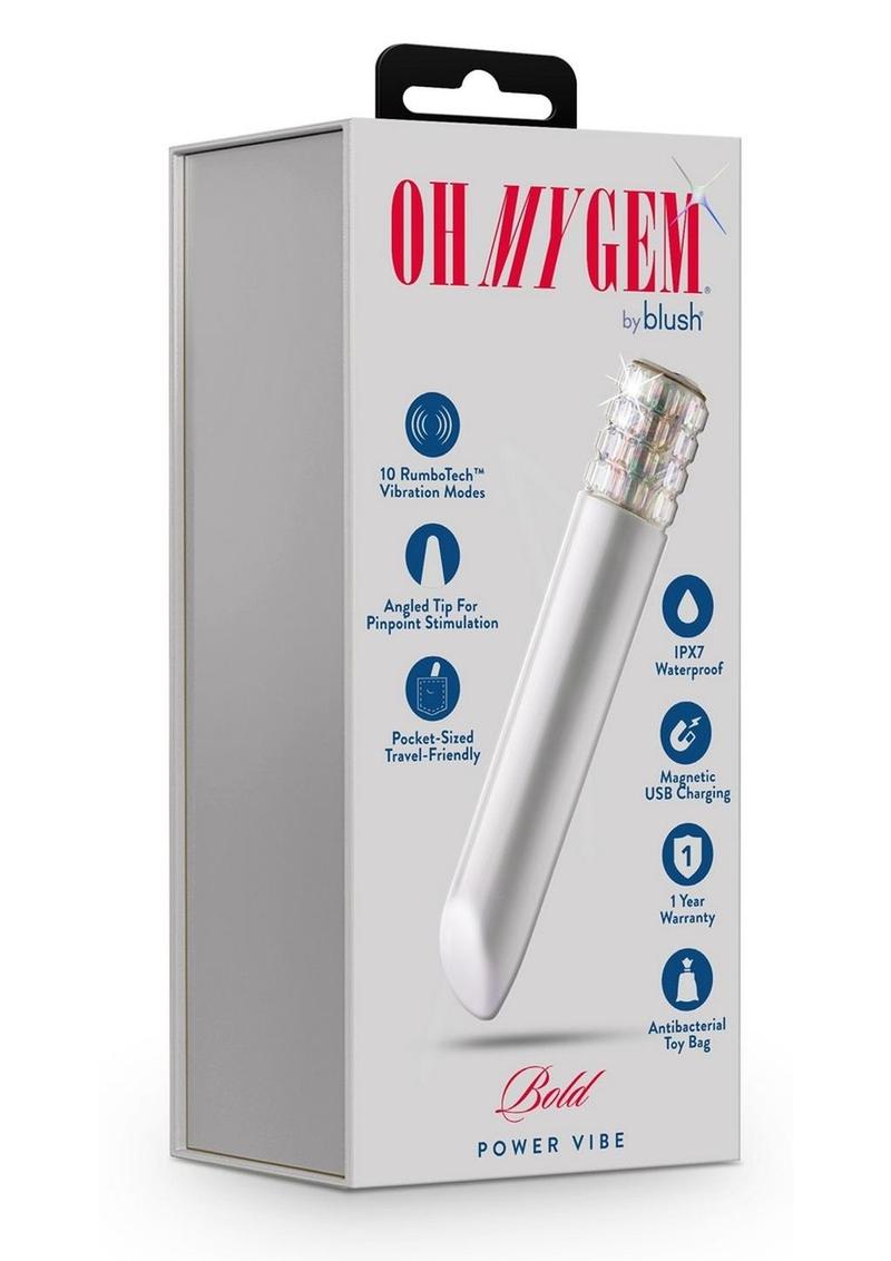 Oh My Gem Bold Rechargeable Bullet Vibrator - Diamond White