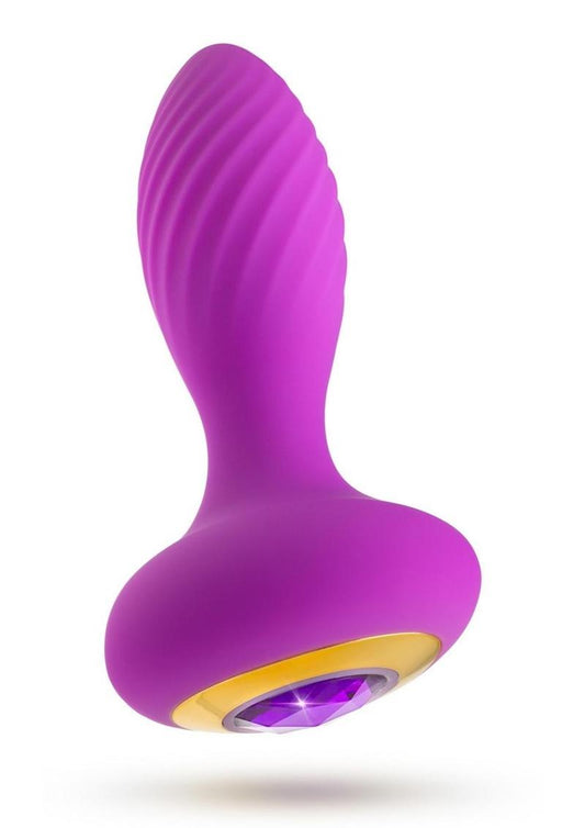Oh My Gem Mystery Rechargeable Silicone Anal Plug Amethyst Purple