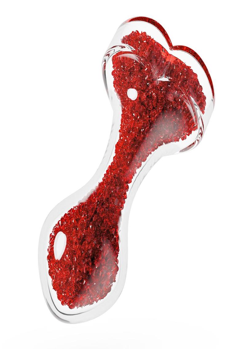 Oh My Gem Lustre Glass Anal Plug Red Borosilicate Glass