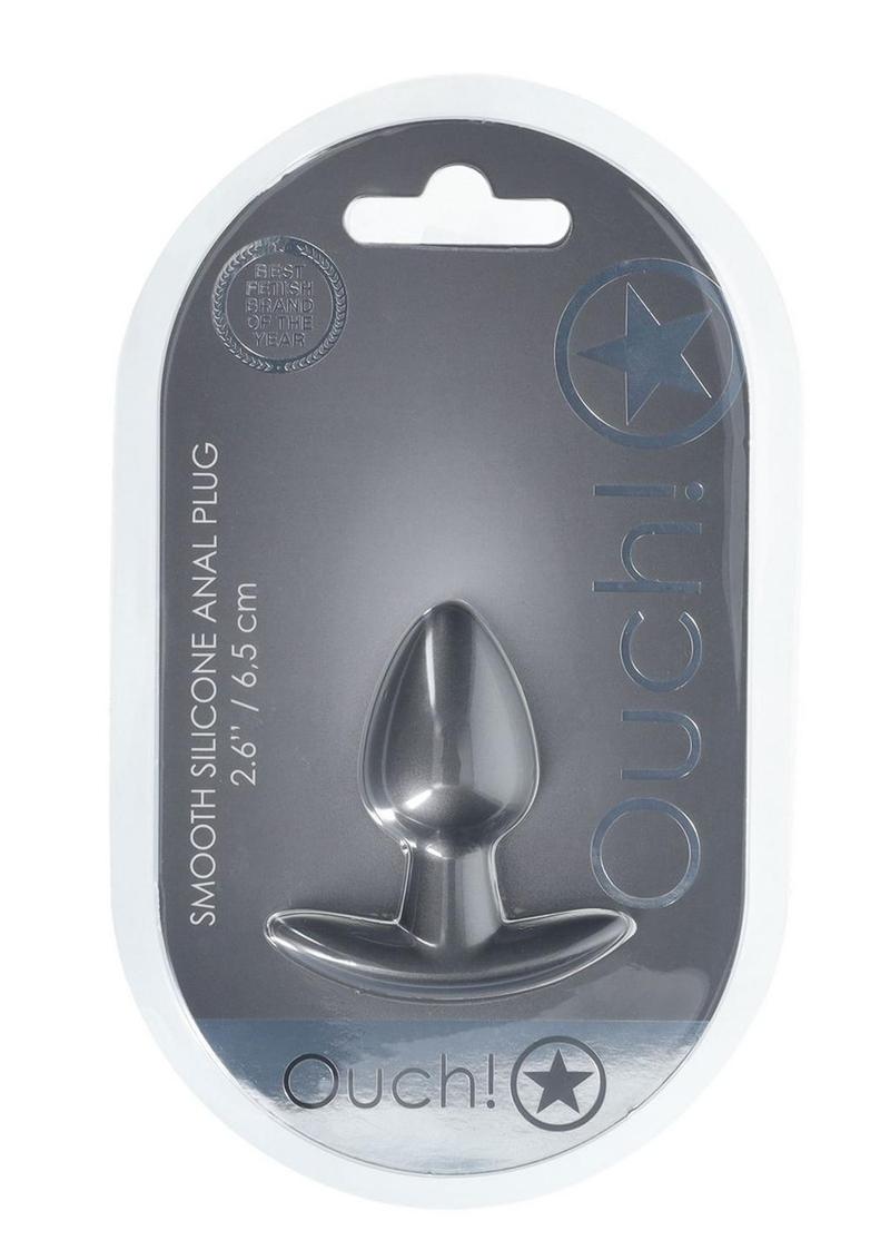 Ouch! Smooth Silicone Anal Plug - Small Gun Metal
