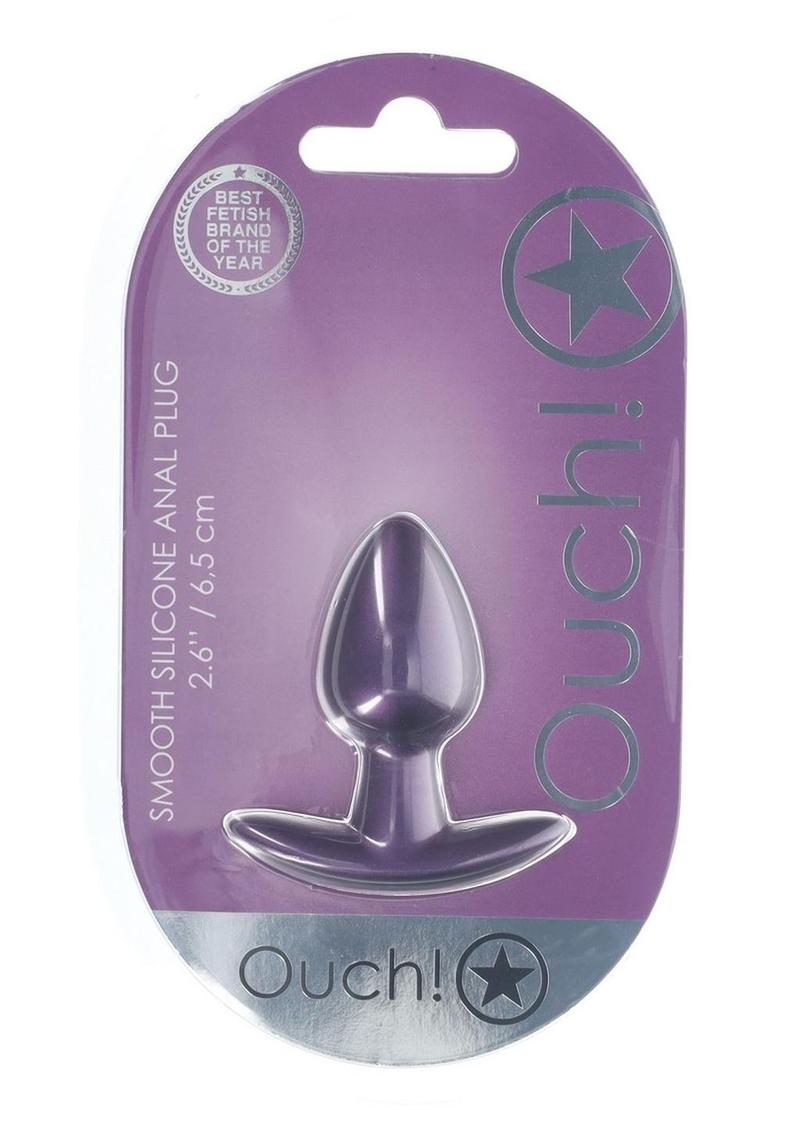Ouch! Smooth Silicone Anal Plug Small Metallic