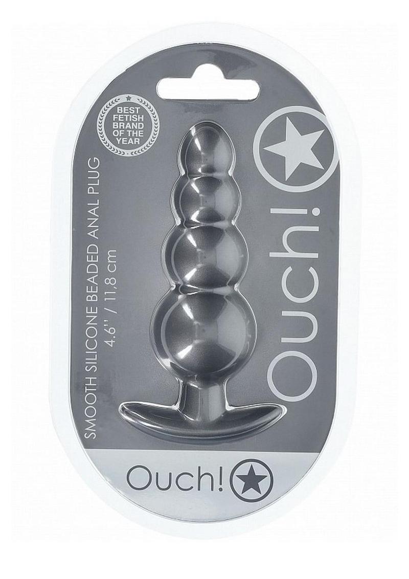 Ouch! Smooth Silicone Beaded Anal Plug