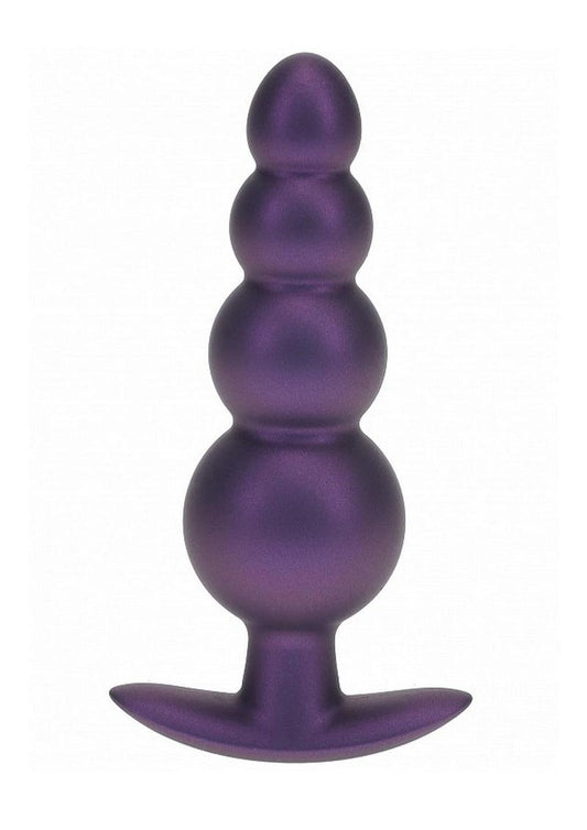 Ouch! Smooth Silicone Beaded Metallic Anal Plug