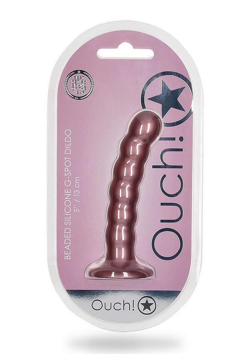 Ouch! Beaded Silicone G-Spot Dildo Curved For Precision Pleasure
