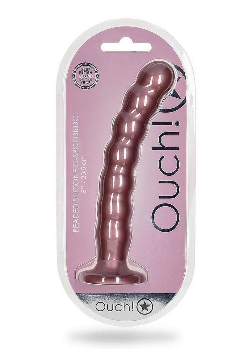 Ouch! Beaded G-Spot Dildo Metallic Rose Gold