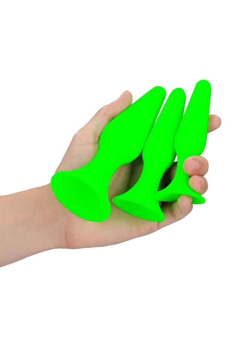 Ouch Glow in the Dark Silicone Butt Plug Set