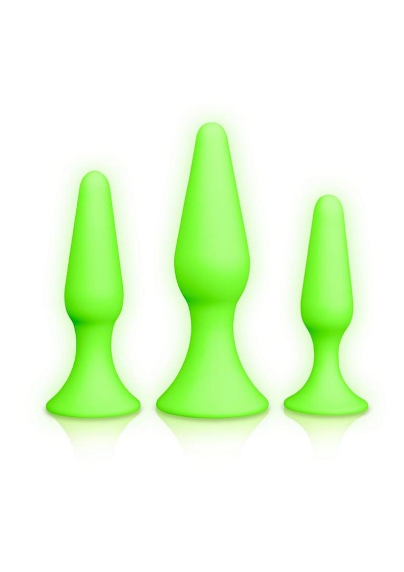 Ouch Glow in the Dark Silicone Butt Plug Set