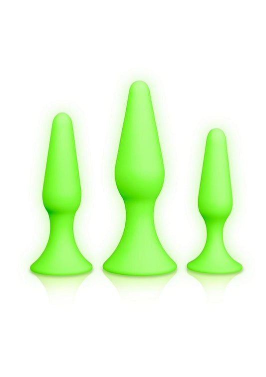 Ouch Glow in the Dark Silicone Butt Plug Set