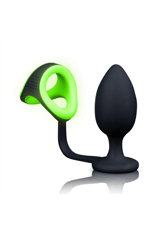 Ouch Glow in the Dark Silicone Butt Plug With Cock Ring
