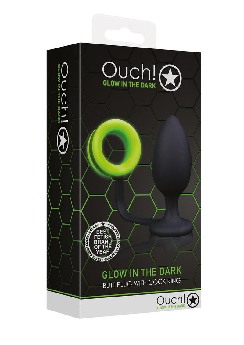 Ouch Glow in the Dark Silicone Butt Plug Cock Ring