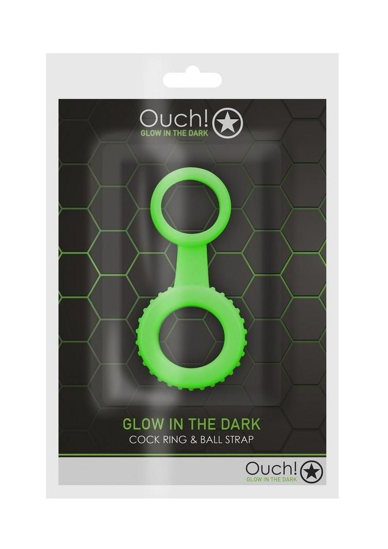Ouch! Glow in the Dark Cock Ring And Ball Strap