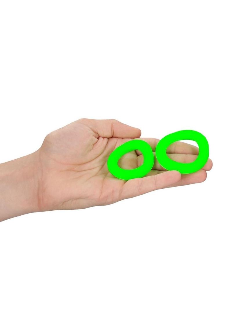 Ouch! Glow in the Dark 2 Piece Silicone Cock Ring