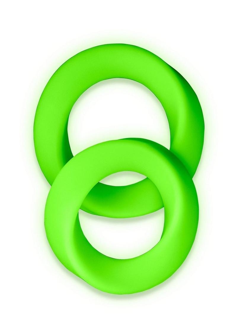 Ouch! Glow in the Dark 2 Piece Silicone Cock Ring