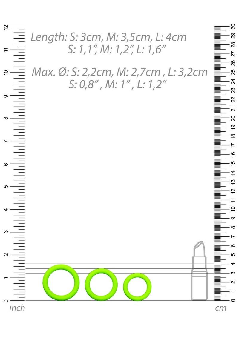 Ouch! Glow in the Dark 2 Piece Silicone Cock Ring